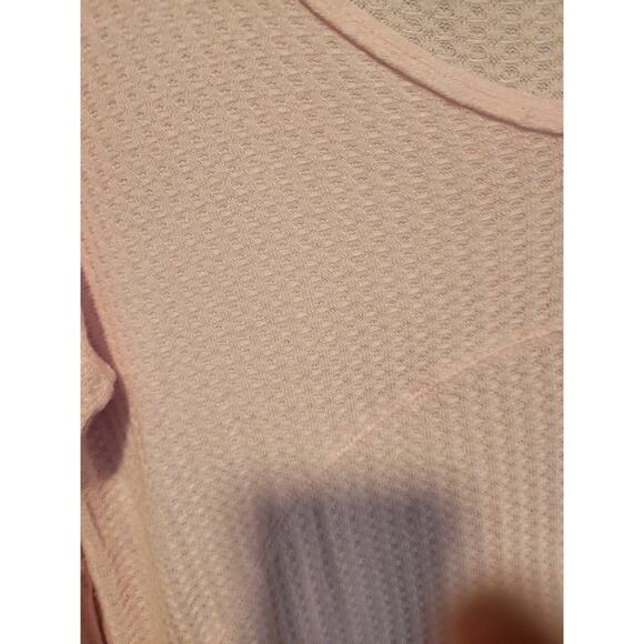 Grayson Threads Women‎ L Baby Pink Waffle Thermal Sleepwear LSleeve Shirt Comfy - Picture 4 of 6